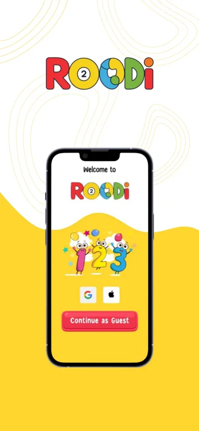 Roodi app screen 1